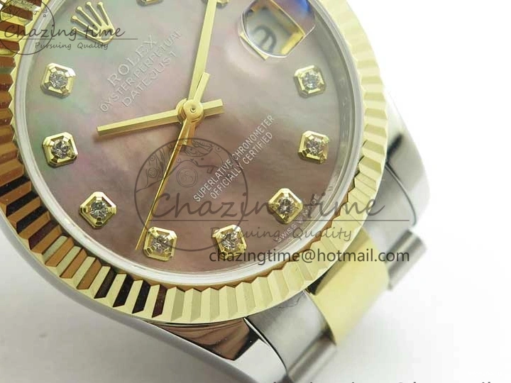 0106 FashionForward Datejust 31mm 278273 SS YG BP Maker Best Edition Gray MOP Diamonds Dial on SS YG Oyster Bracelet 2720